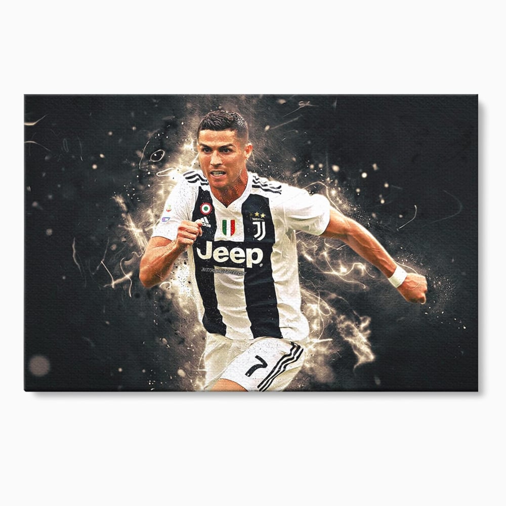 Tablou canvas cu tablou canvas cu cristiano ronaldo, fara rama, pe sasiu de lemn